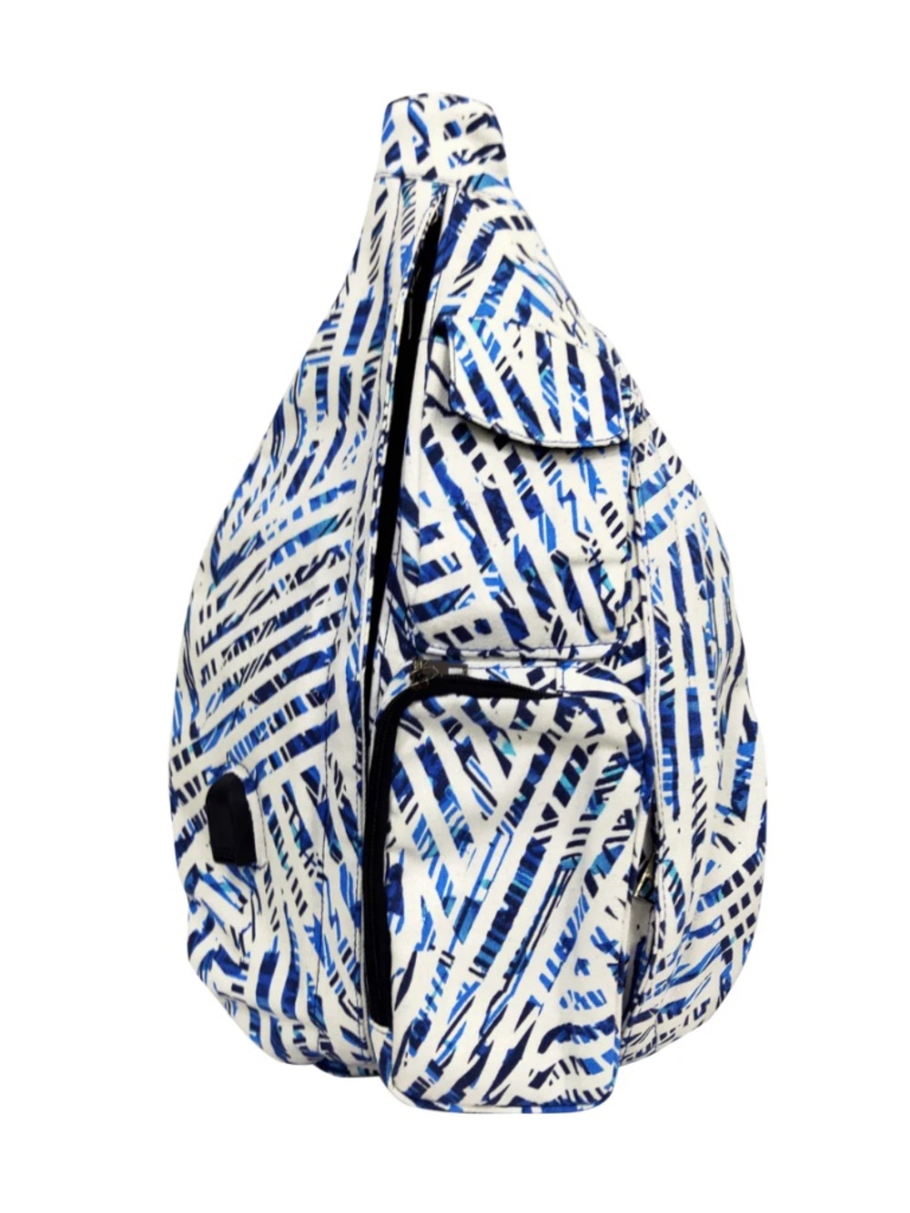 Nupouch Large Anti-Theft Rucksack in Blue Geo with Charging Port NWOT